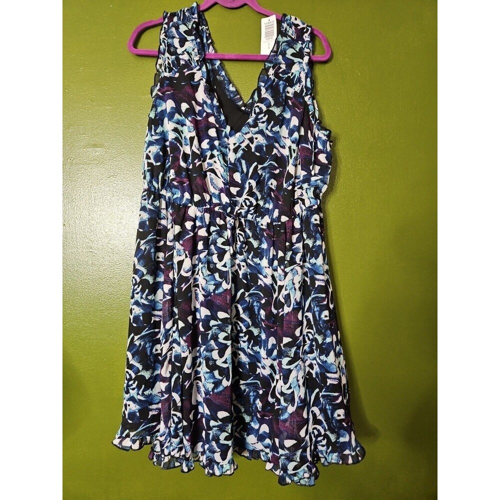 torrid Blue, White & Purple Floral Print Dress